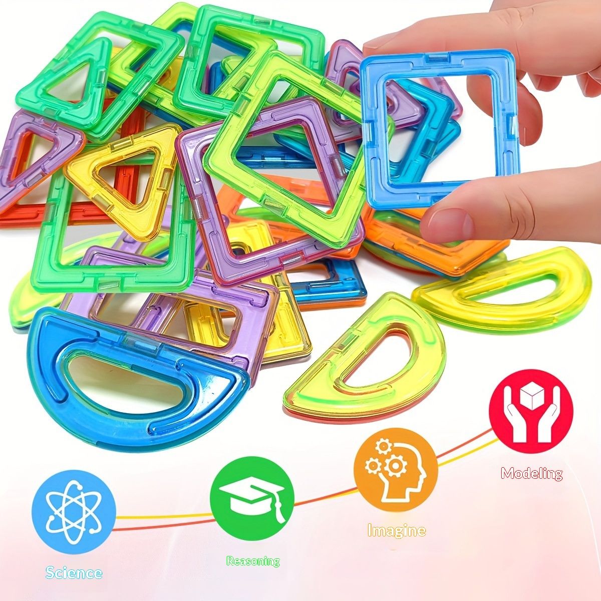 Large Magnetic Tilesfun Educational Building Toys For Creative Play