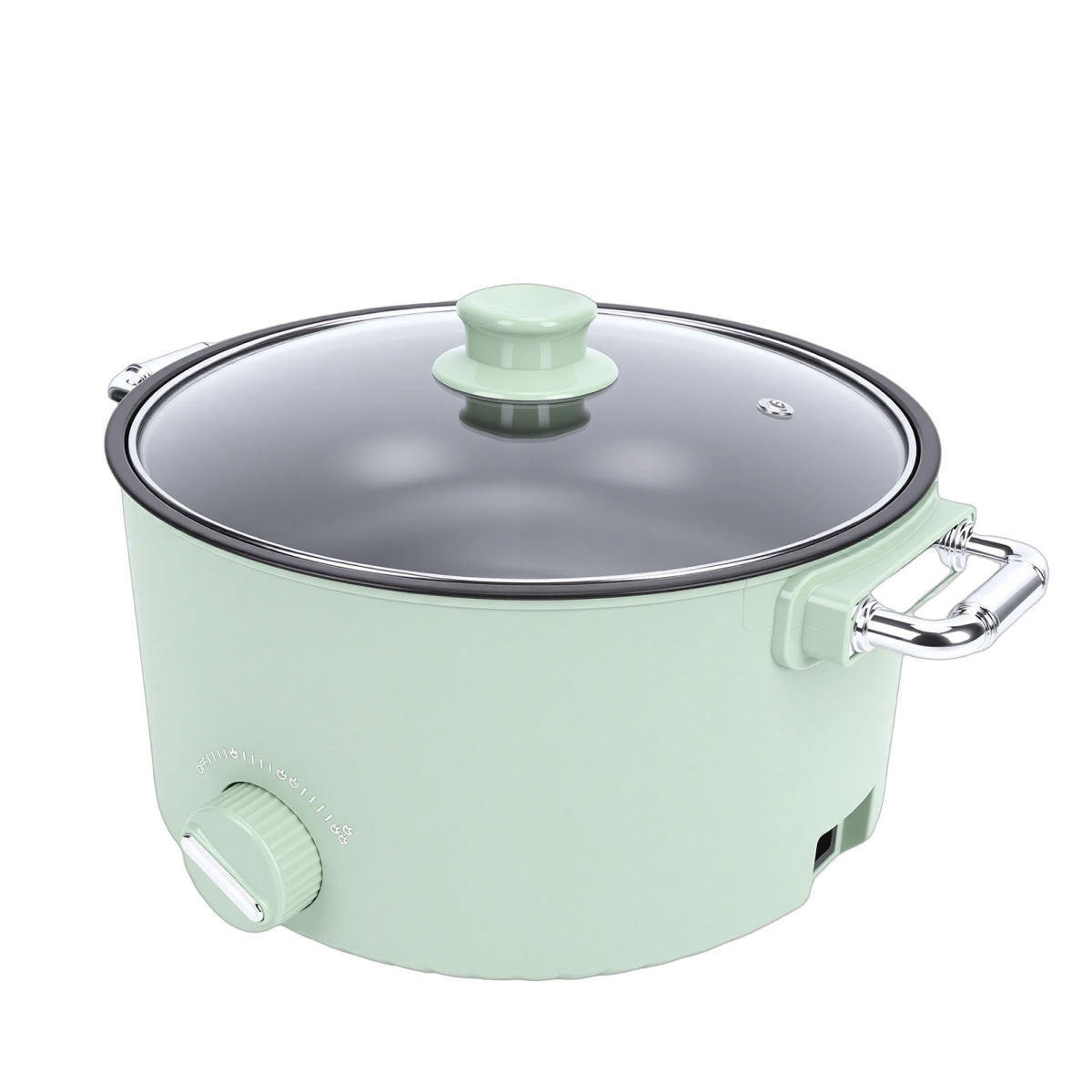 Electric Hot Pot 800W 3L Food Grade Nonstick Coating Multifunctional Electric Cooker With Steam Basket For Steak Rice Noodles Soup US Plug