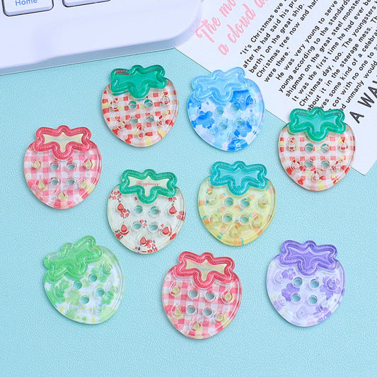 Cartoon Transparent Buttons Handmade Cream Glue Accessories Resin Ornament