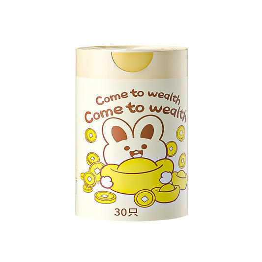 Rabbit Print Drawstring Garbage Bags, Easy Tear-off Plastic Trash Bags, Cartoon Design For Home Use