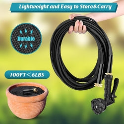 7.5 15 22 30Meter NO Expandable Flexible Garden Water Hose- Leak Proof, Puncture Resistant, No Kink, Lightweight Outdoor Flexible Hose For Yard, Farm, Car, Pet Cleaning 31.5x23.5x15