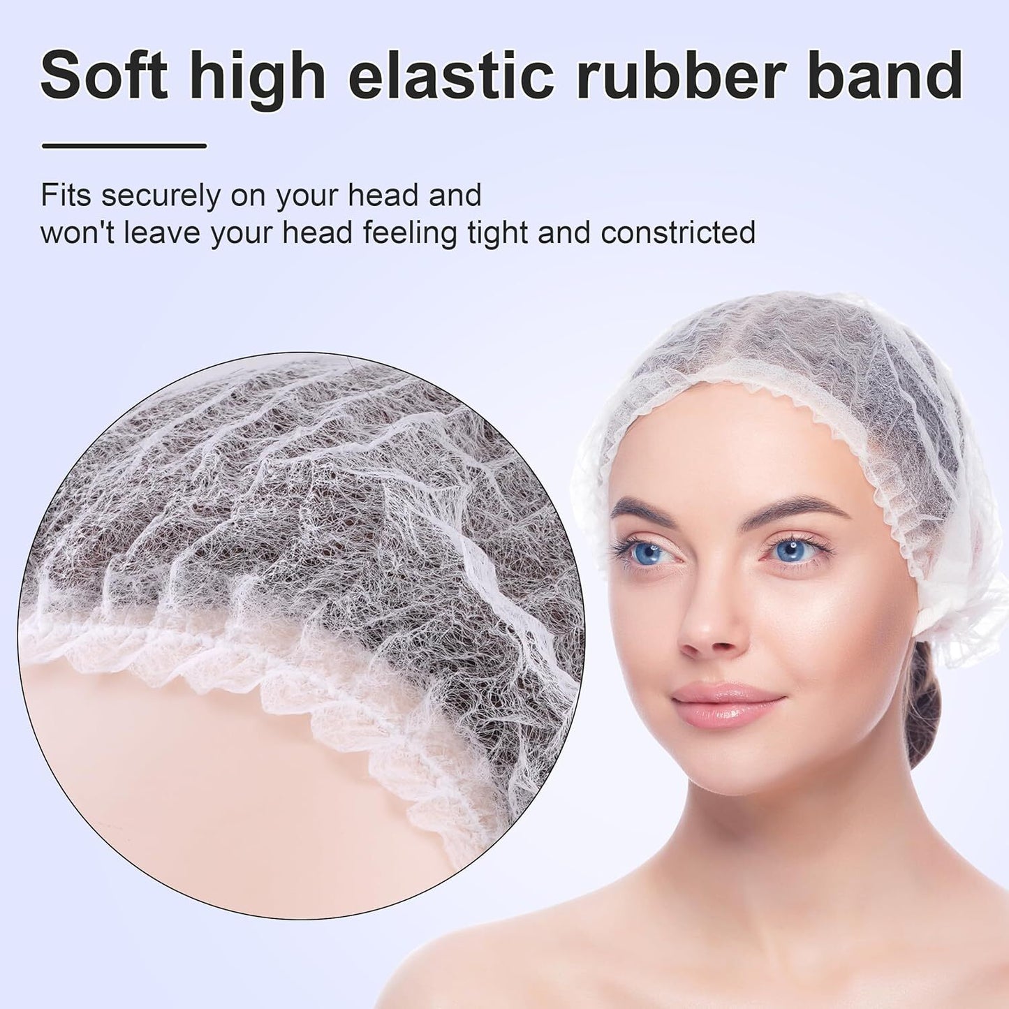 10 0 0Pcs Disposable Head Cover Hair Net White Elastic Hair Cap For Beauty Salon