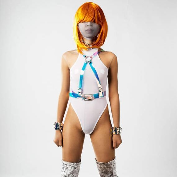 Holographic Glitter Plastic Body Harness Accessory