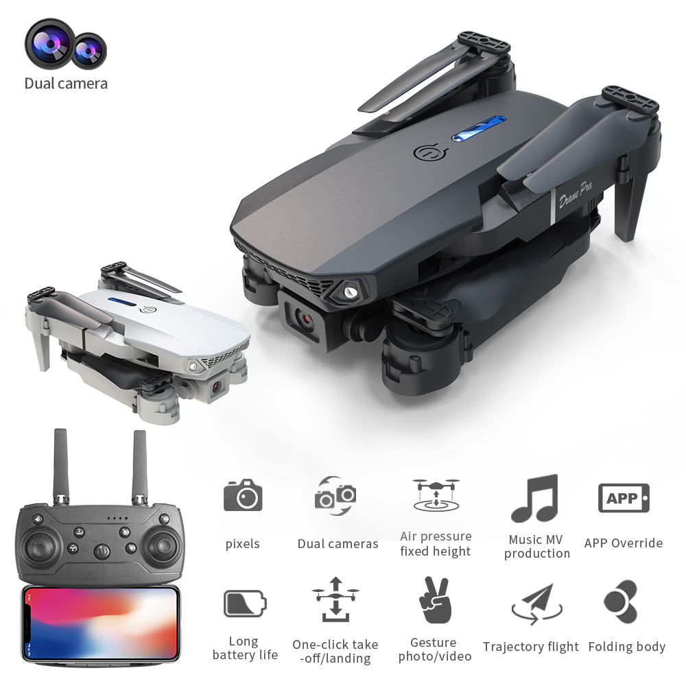 Drone HD Dual Camera Single Battery One Key Return WlFlConnection Aerial Photography UAV Optical Flow Height Remote ControlDrone Christmas Halloween Thanksgiving Gift