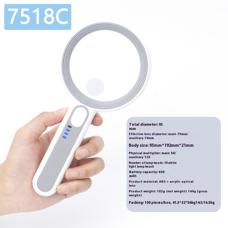 Reading USB Charging 30 Times LED Light Identification Repair Magnifying Glass