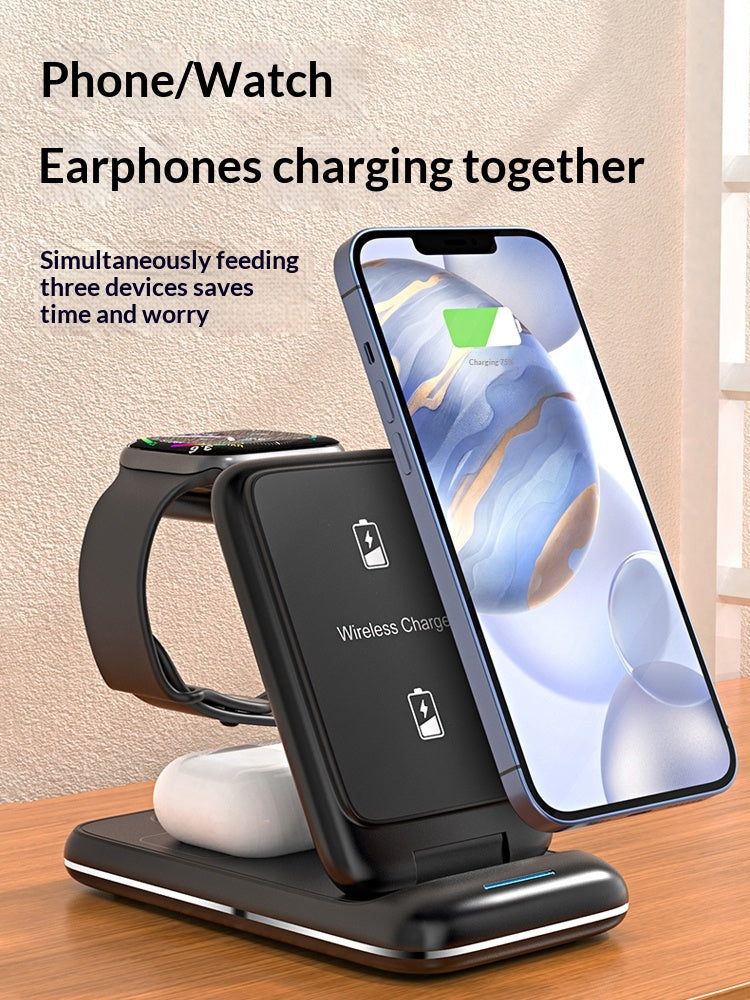Three In One Fast Charging Bracket Magnetic Base Wireless Charger