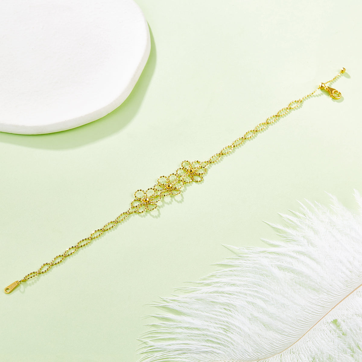 S925 Sterling Silver Hollow Flower Bracelet 20cm Adjustable 1.8g Lightweight 14mm Wide 3 Colors Platinum Plated Gift Box