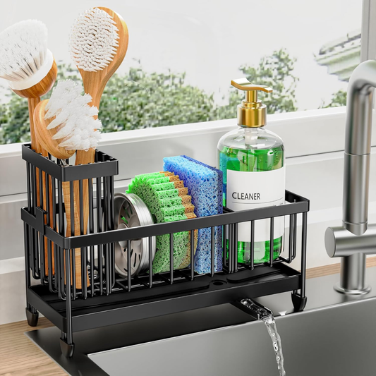 Holder For Kitchen Sink Sink Caddy Organizer With High Brush Holder Kitchen Countertop Organizers And Storage Essentials