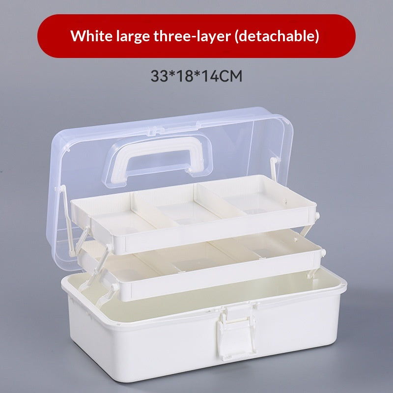 Three-tier Portable Storage Box For Art Supplies