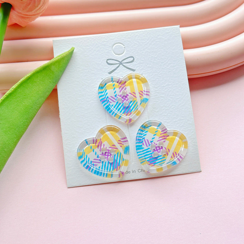 Four-hole Heart Button DIY Accessories