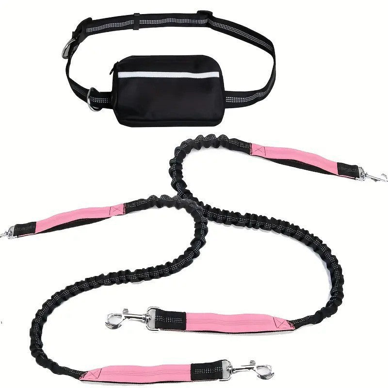 Reflective Pet Running Leash Waist Pack Set