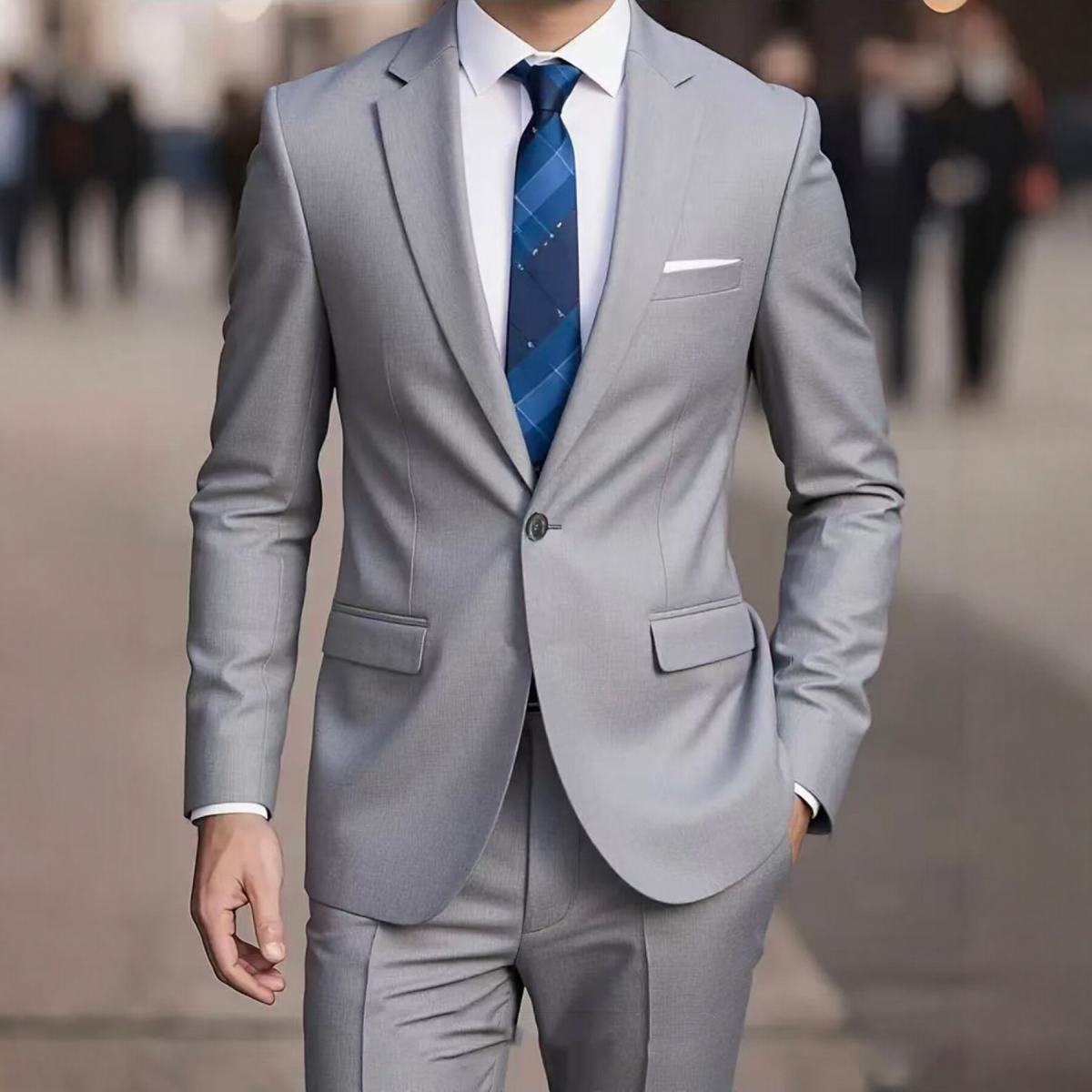 Mens Business-Casual Suit Slim-Fit Korean Style