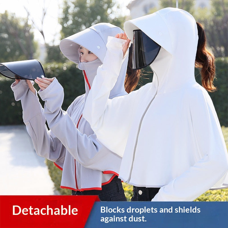 Cycling While Picking Tea UV Protective Sun Blocking Hooded Jacket