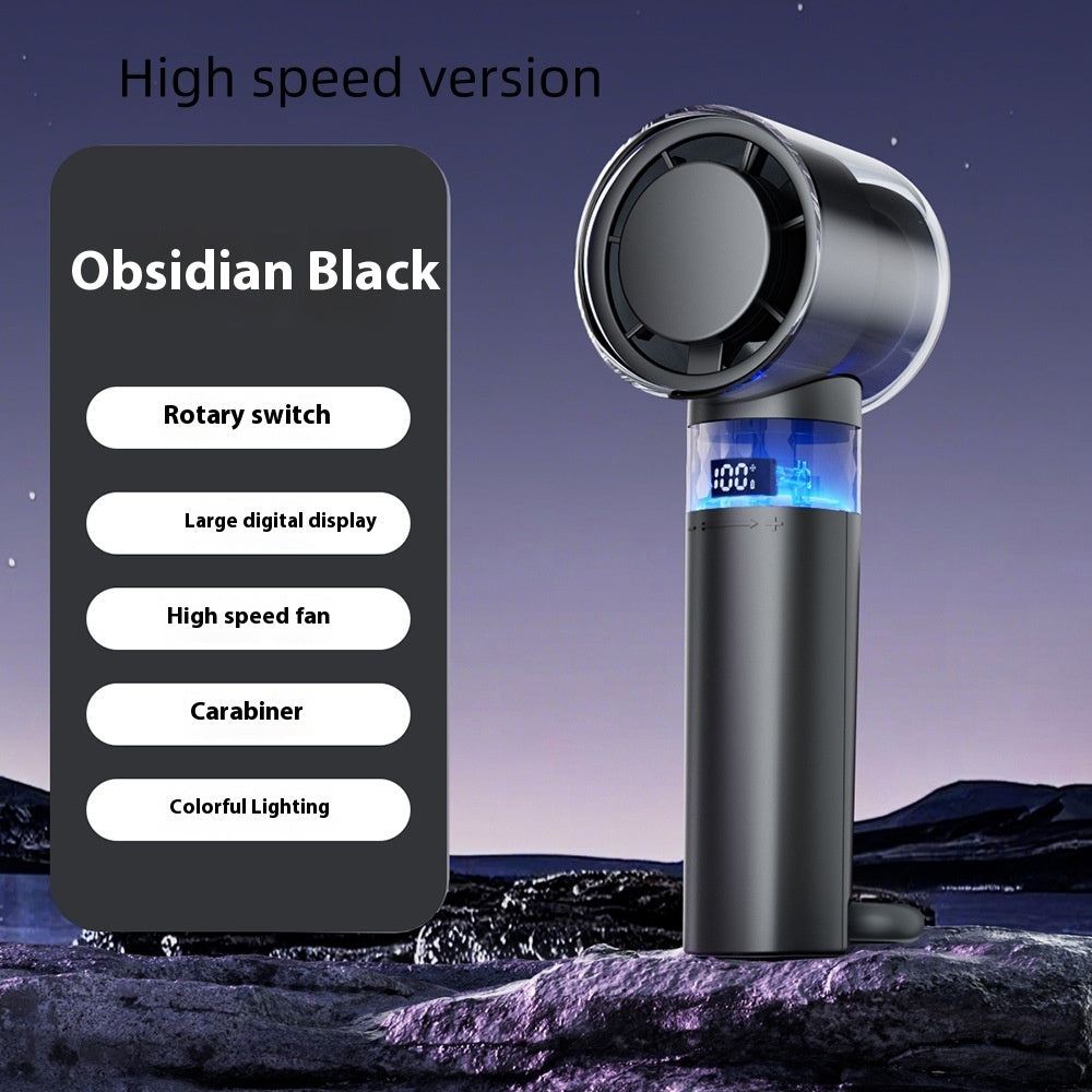 Handheld Ice Cooling High-speed Portable Digital Display Fan