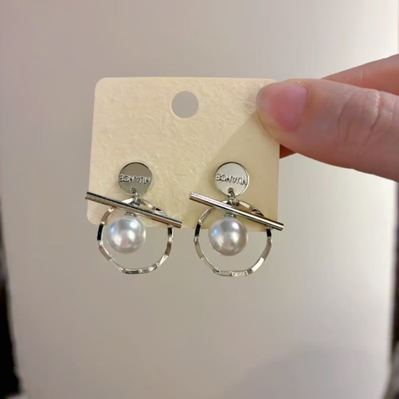 Elegant French Sequins Geometric Brushed Ball Pendant Drop Earrings For Women, Light Luxury Gorgeous Fashion Dangle Ear Jewelry