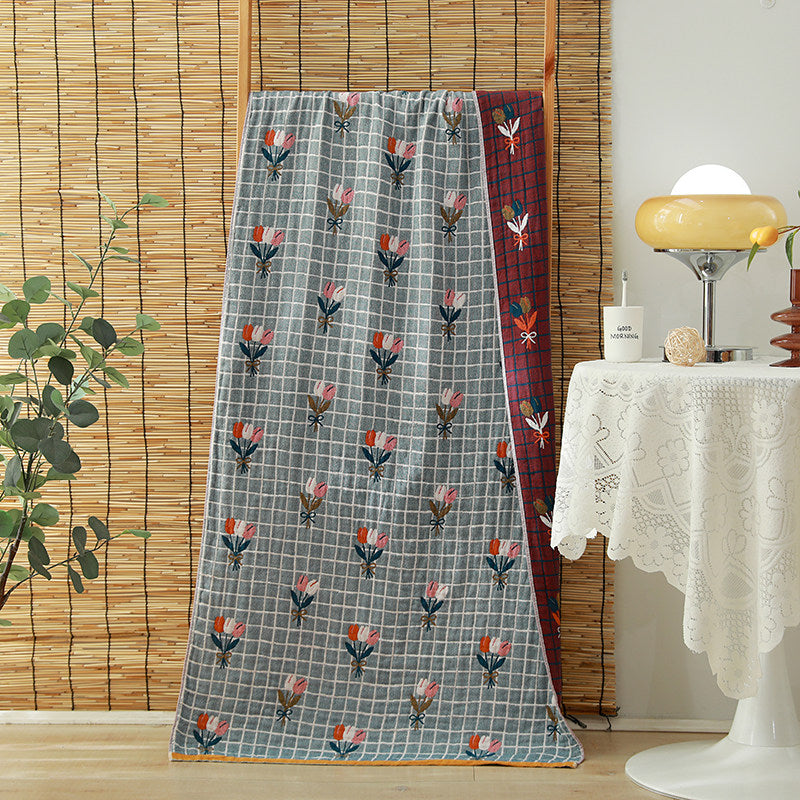 Pure Cotton Four-Layer Gauze Bath Towel For Adults Household Use