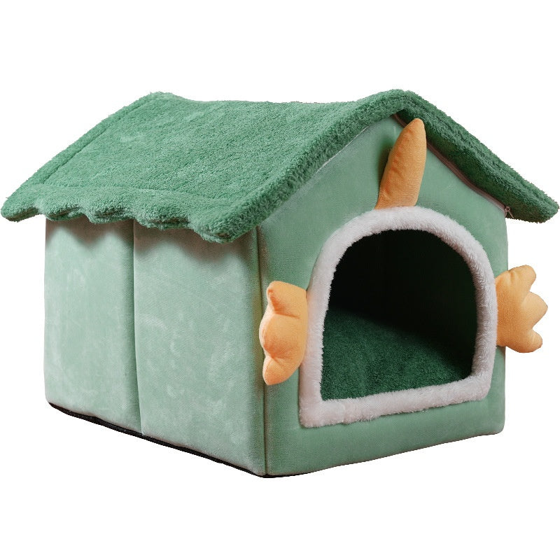Winter Semi-Enclosed Warm Pet Bed