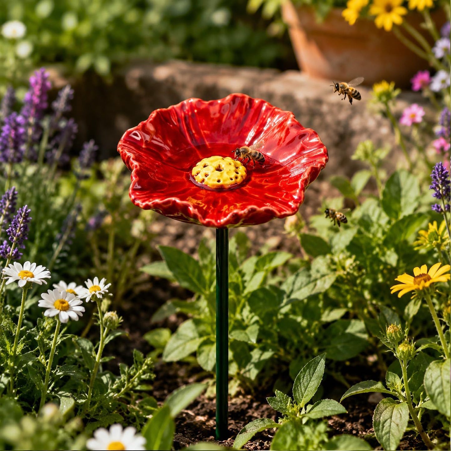 Balcony Flower Pot Butterfly Bird Bath