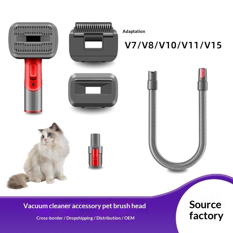 Vacuum Pet Brush Set Dog And Cat Hair Suction Nozzle