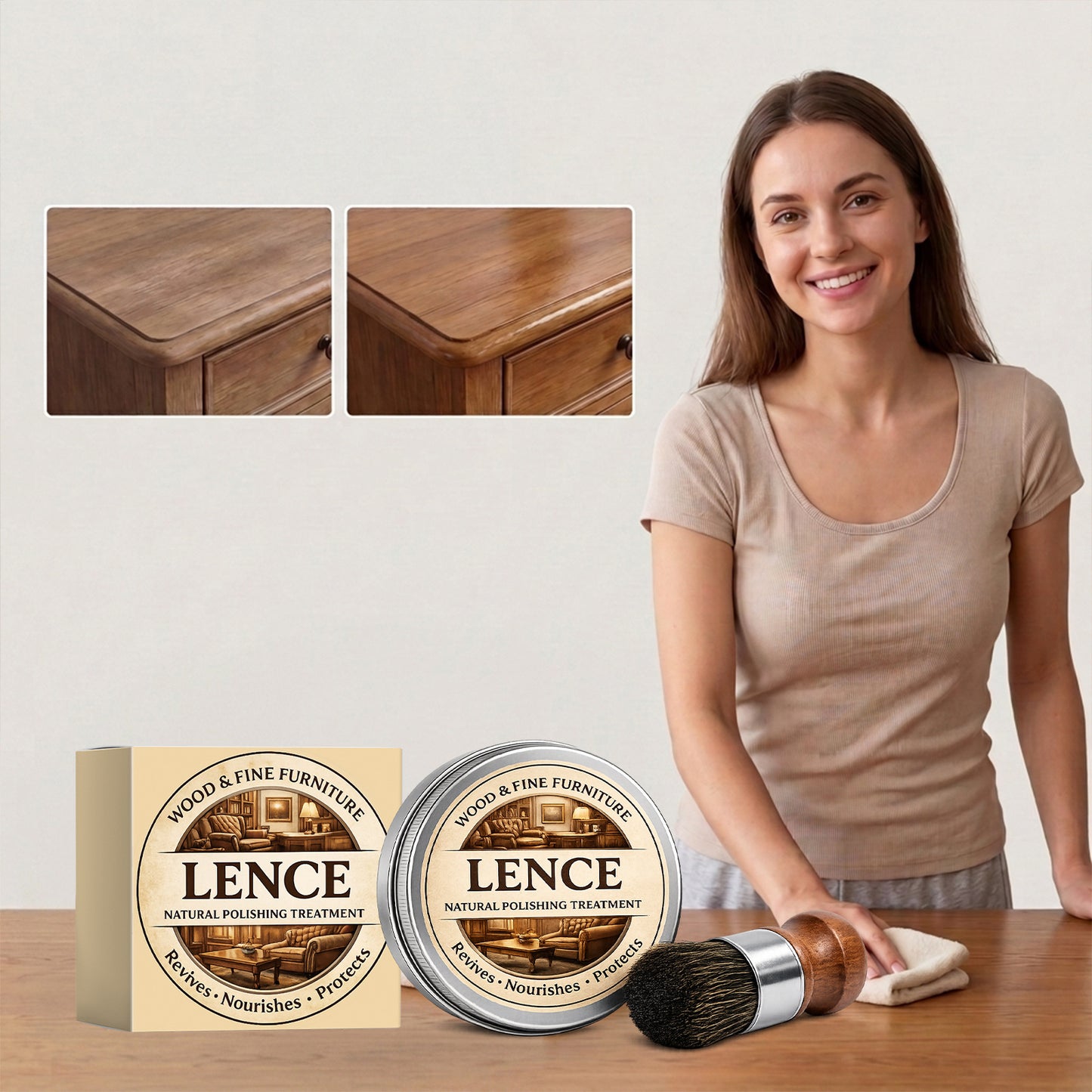 Furniture Care Cream Gentle Texture Gentle Polishing Brightening Convenient Daily Care Suitable For Wooden Furniture Surface