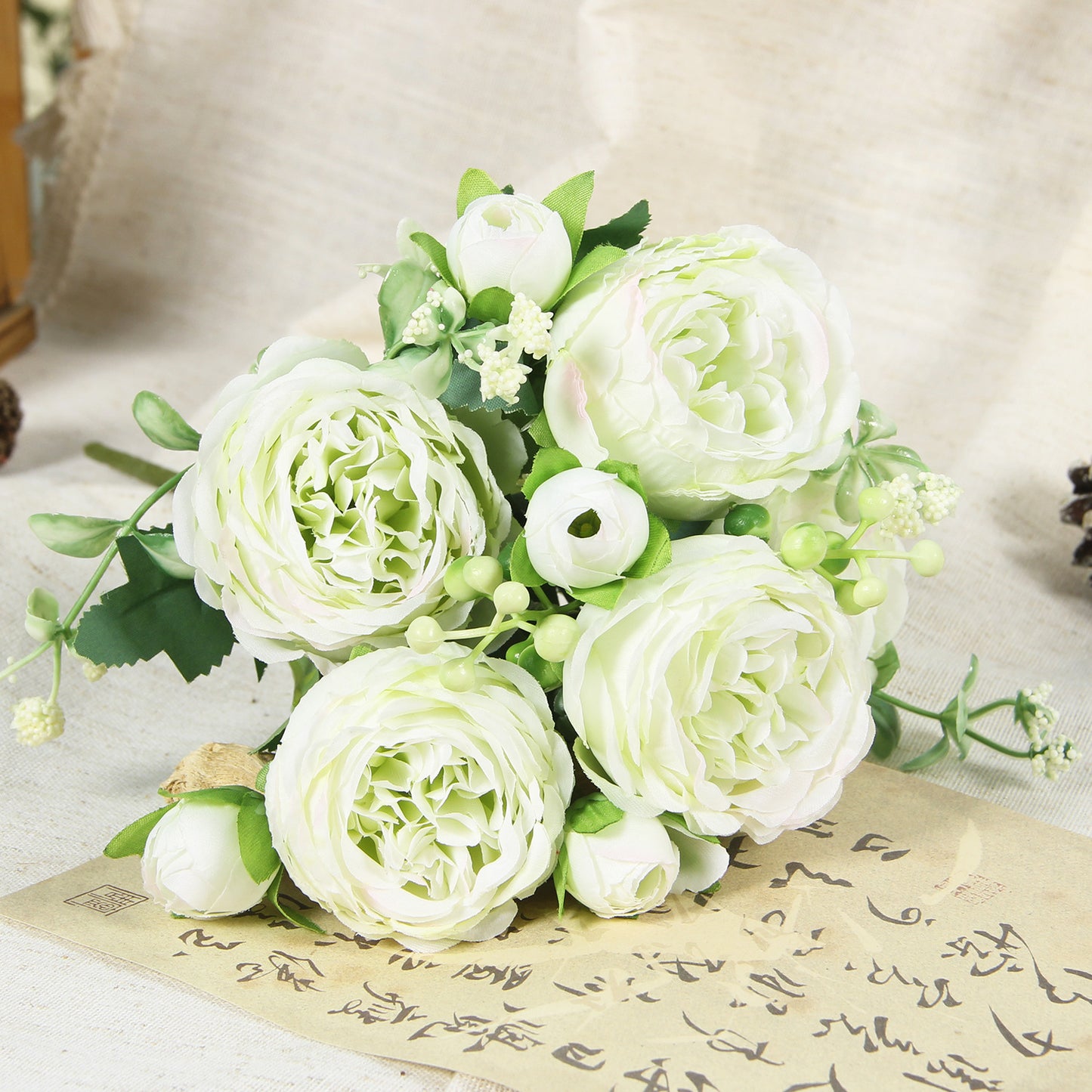 Home Wedding Rose Bouquet Made Of Silk Flowers