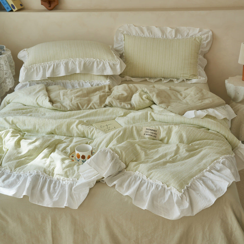Summer Princess-Style Puff Tulle Summer Cooling Quilt Four-Piece Set