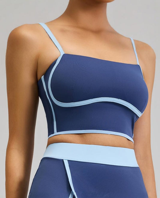 Linear Sports Suit Women's Anti-Glare And Shock-Proof Outdoor Running Fitness Yoga Clothing