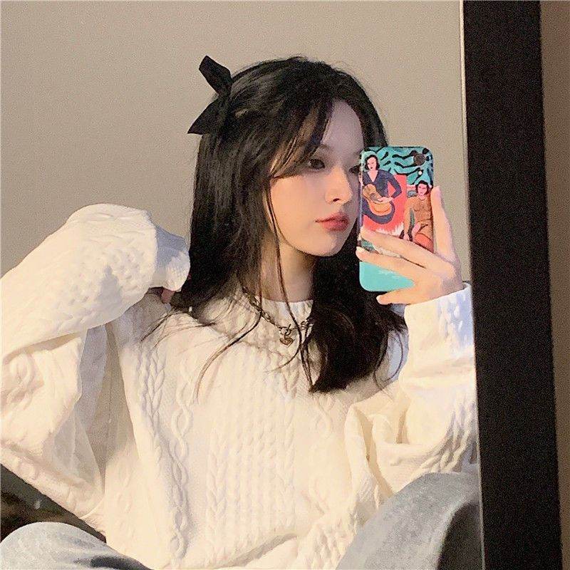 Long Sleeve Top Coat Versatile Korean Version Loose Thin Lazy Style