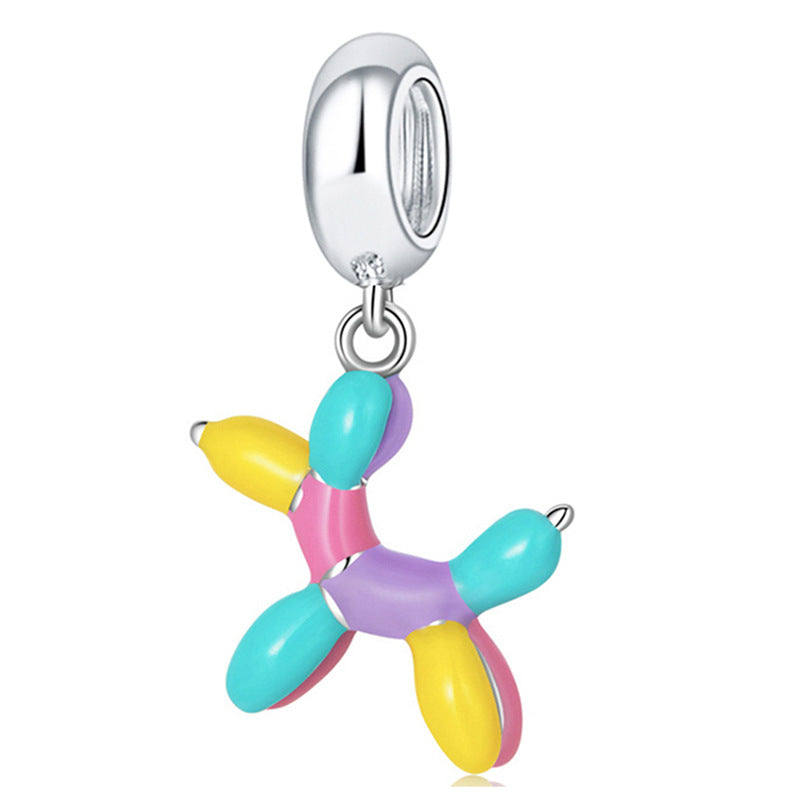 Animal-themed Colorful Heart-shaped Large-hole Beads For DIY Bracelet Accessories