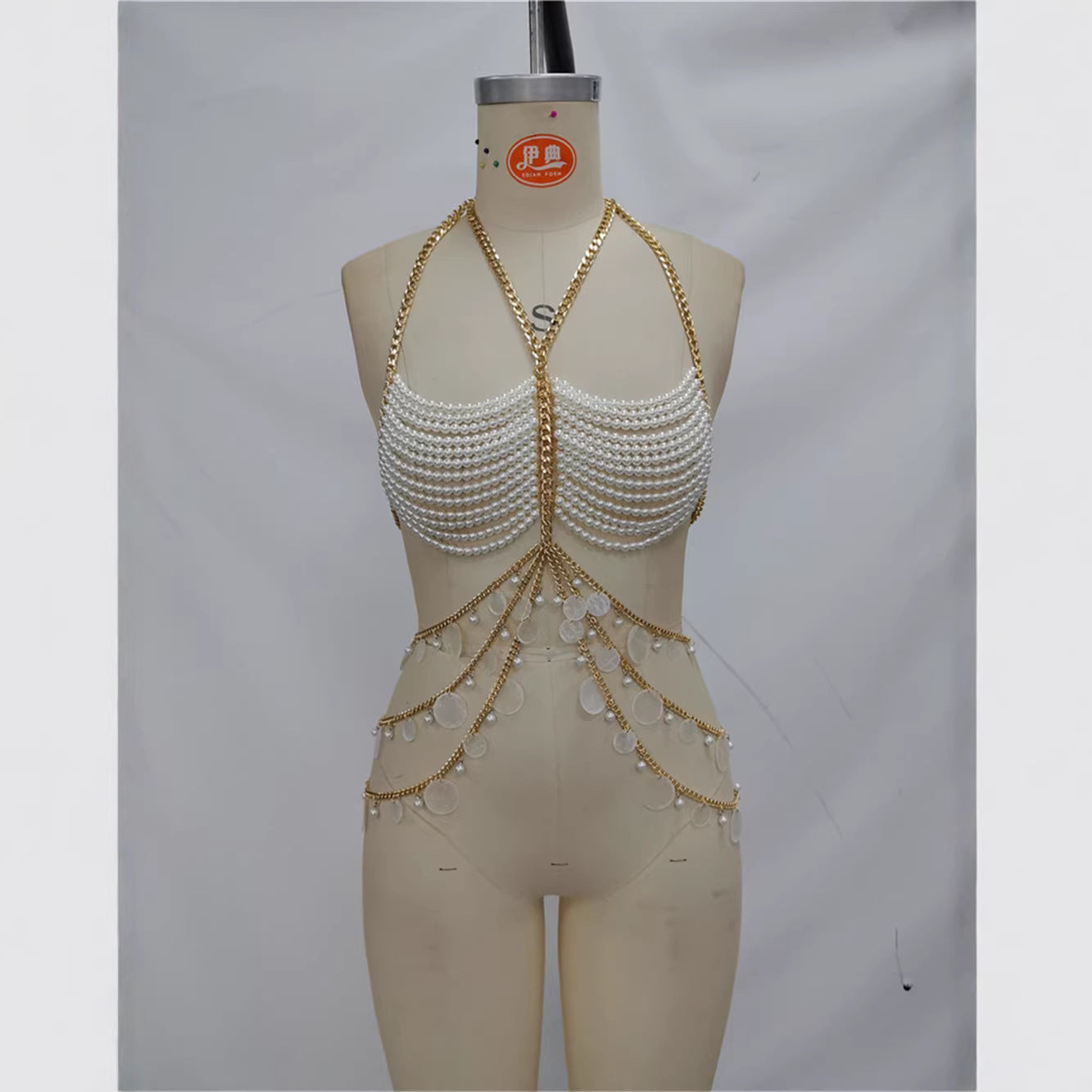 Pearl Chest Chain Body Chain Neck-hanging Vest