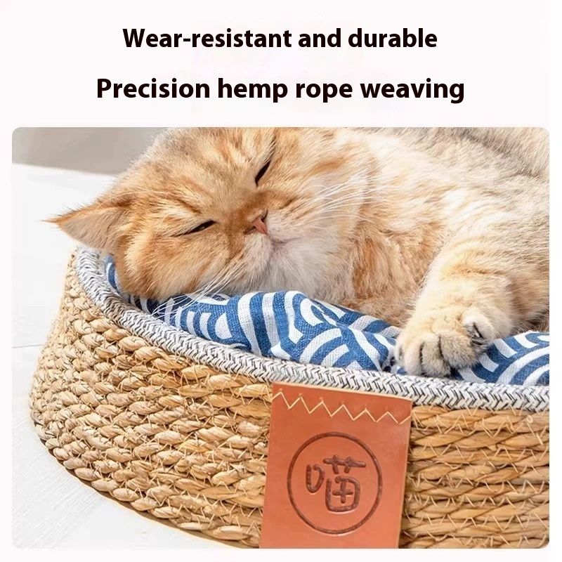 Breathable And Comfortable Rattan Pet Cat Nest