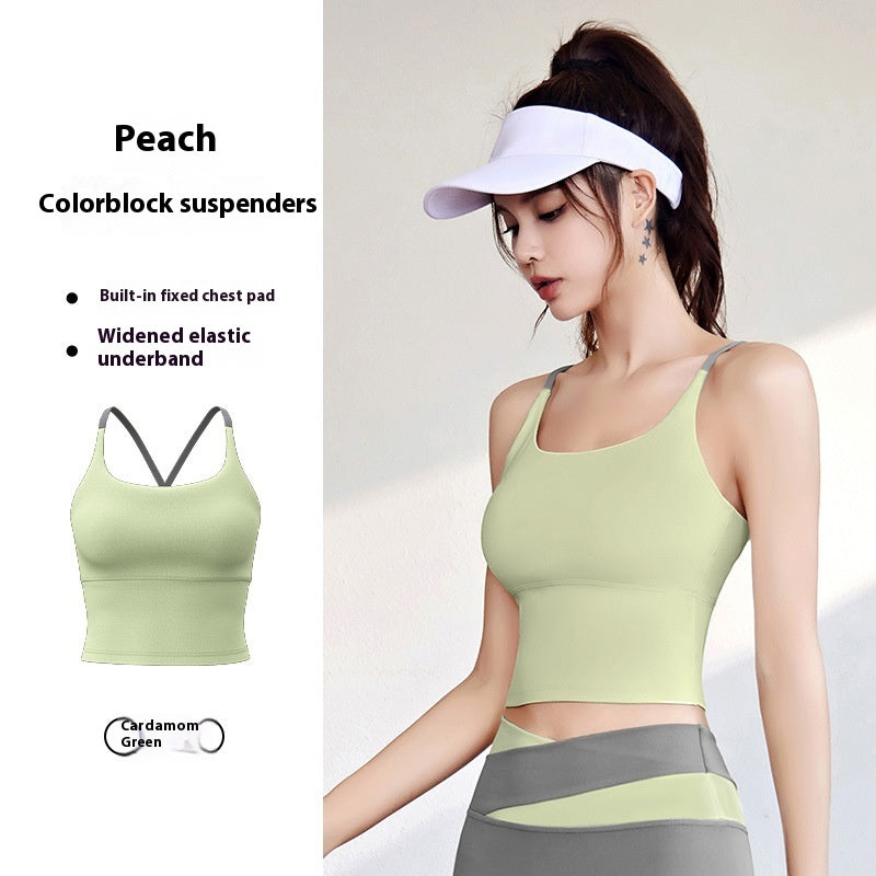 Summer With Chest Pad Yoga Bra Fitness Vest Top Sling