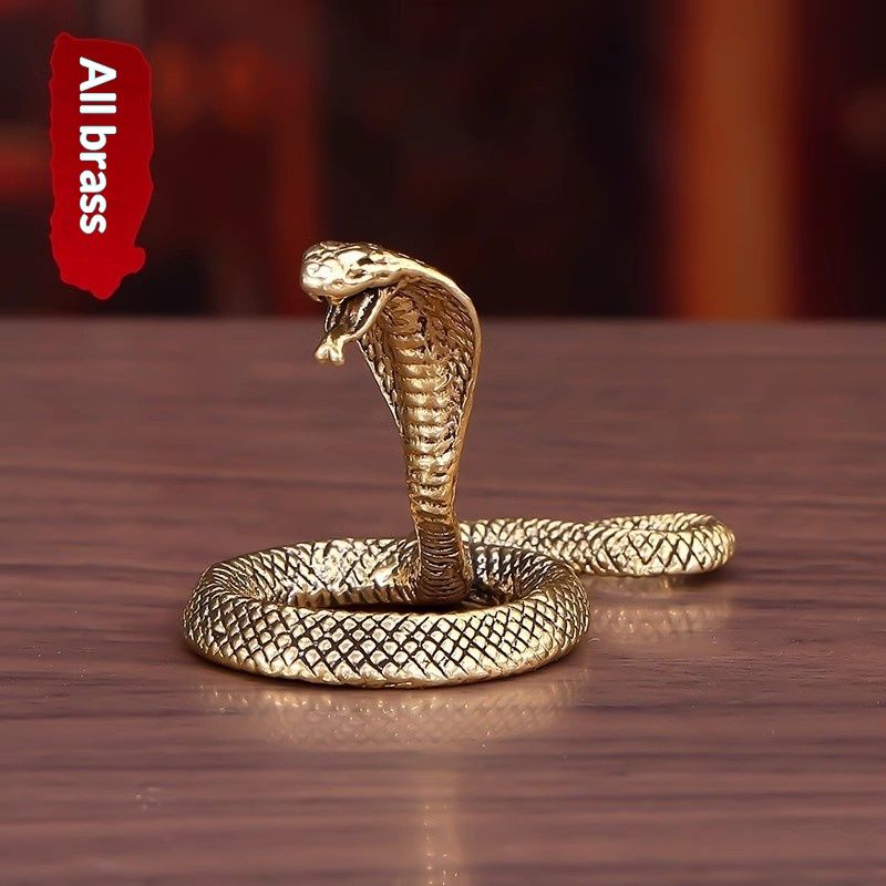 Pure Brass Zodiac Snake Tea Table OrnamentsTea Pets Small Decorations