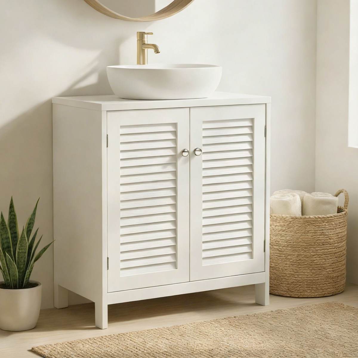 Wall Mounted Sink Plumbing Sink Storage Cabinet With 2 Doors And Shelf Wooden Modern Wall Mounted Drainage Under Sink Bathroom Cabinet For Home