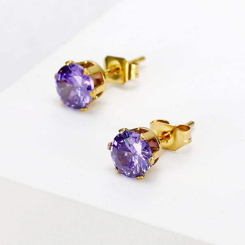 Womens Titanium Steel Earrings Versatile Accessories