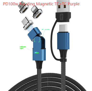 Magnetic Suction Head Data Dual-type-c Suitable For Mobile Phone Charging Cable