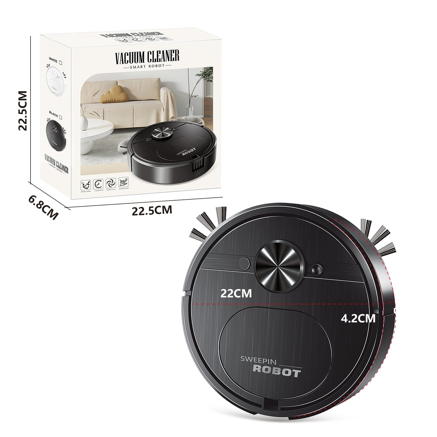 Three-in-one USB Charging Automatic Home Intelligence Cleaner