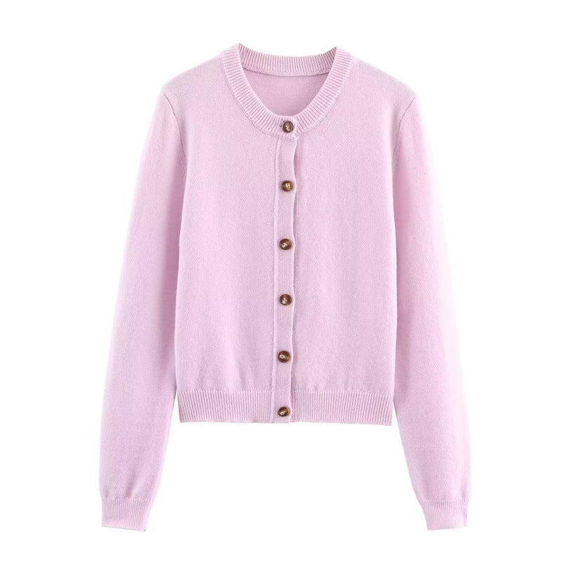 Womens Fashion Casual Loose-fit Single-breasted Long-sleeve