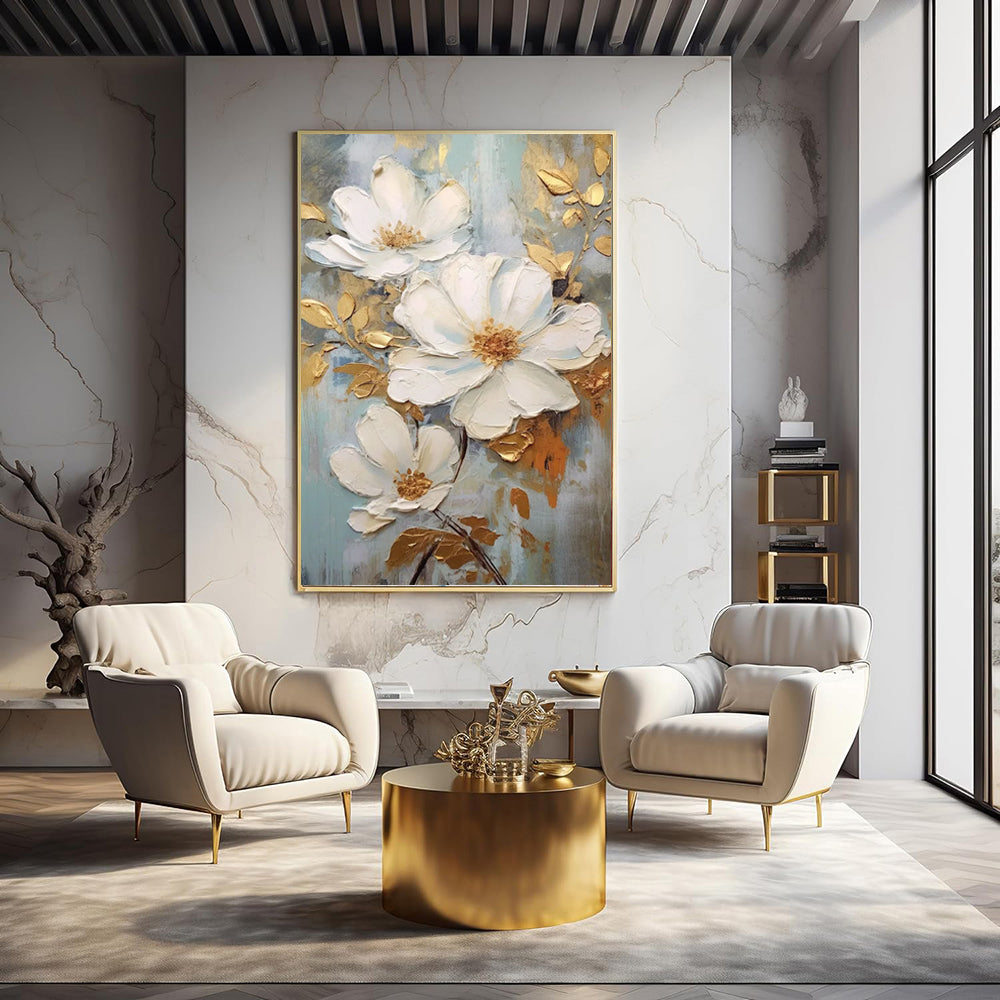New Arrival Large Lotus Flower Thickness Canvas Paints Oil Painting Handmade Abstract Home Decoration Accessories 3D Palette