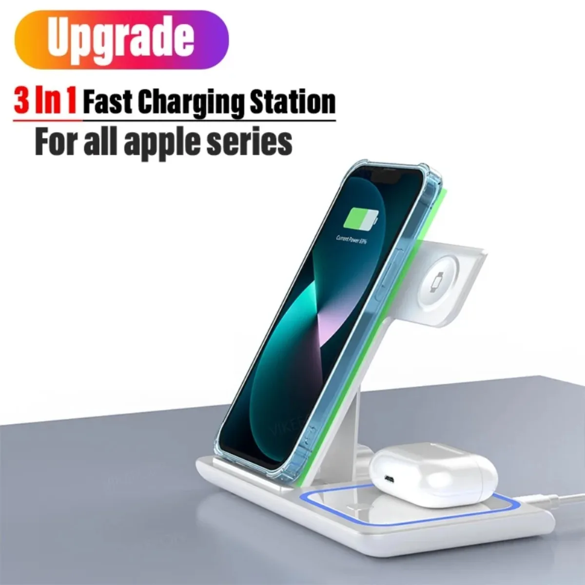 3-in-1 Wireless Travel Charging Stand For 16-12 Pro Max, IWatch S10-2 SE Ultra, AirPods 4 3 Pro, Foldable Fast Charging Station