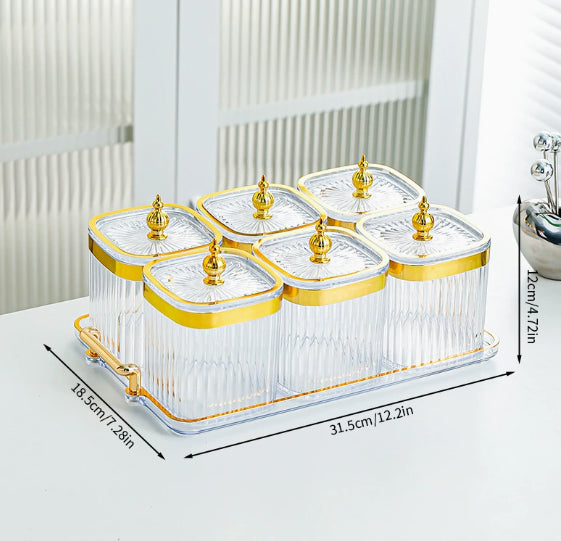 Light Luxury Seasoning Jars Home Kitchen Moisture-Proof Drop-Resistant Spice Jars Salt Shaker Sugar Container Sealed Storage Box Instagram-Style Set