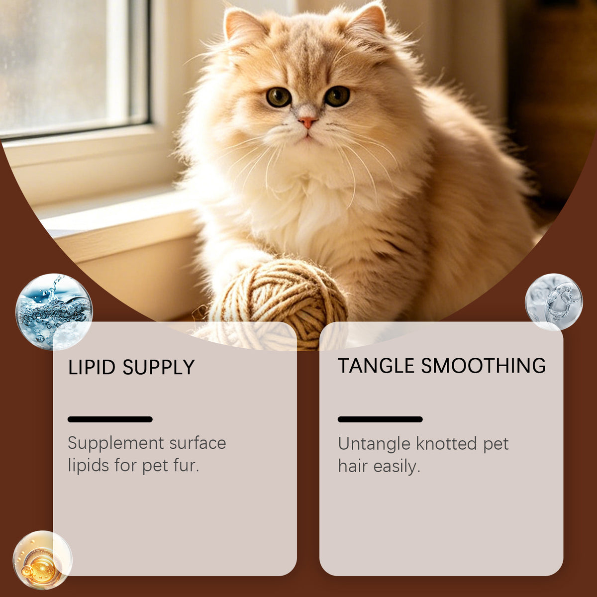 Pet Hair Care Oil For Cats And Dogs, Gentle Combing And Detangling, Enhances Hair Elasticity And Shine, Hair Care Essential Oil