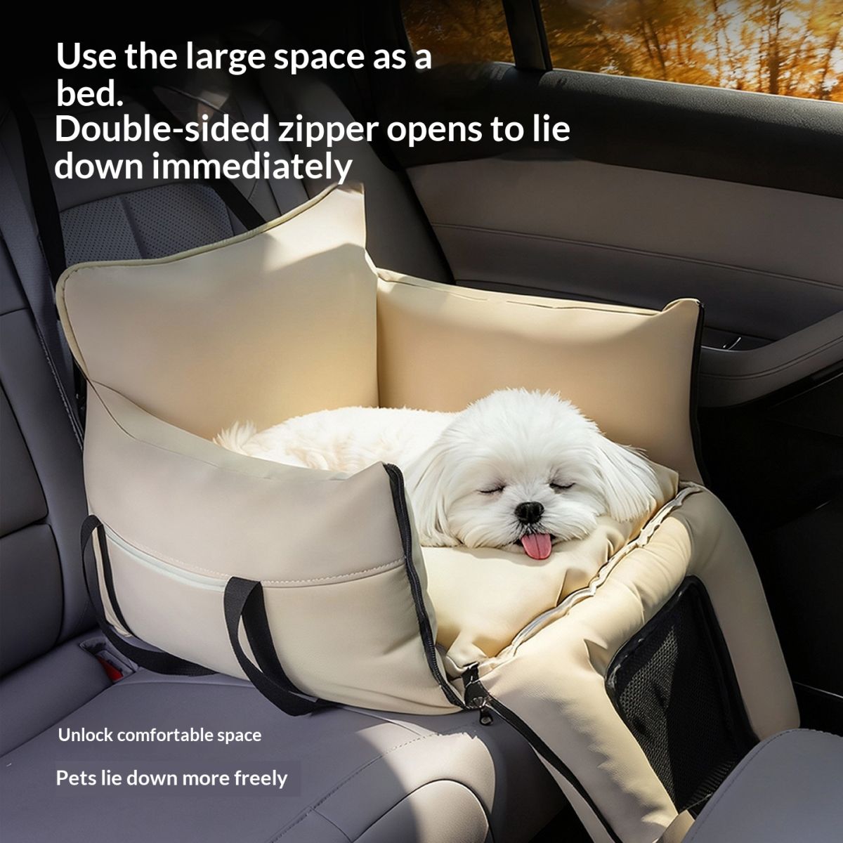 Pet Car Kennel Detachable And Washable Car Travel Carrier Seat-Mounted Accessory