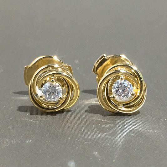 Korean-style Minimalist Gold-plated Copper Earrings