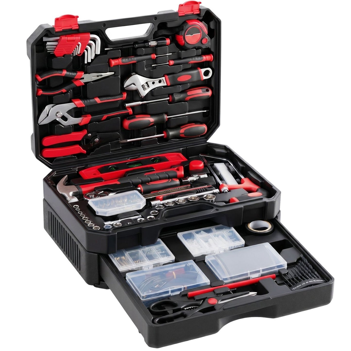 Home And Auto Repair Tool Kit, With Drawer Storage Toolbox, Complete Tool Set For Daily Use