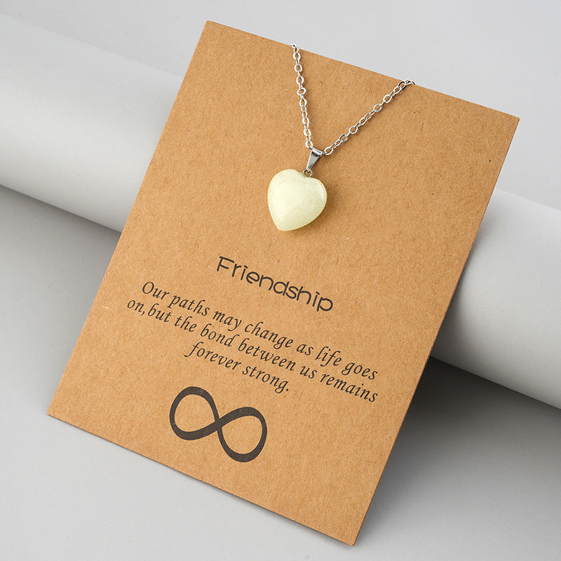 Europe And America Best Selling Luminous Pendant Card Necklace Love