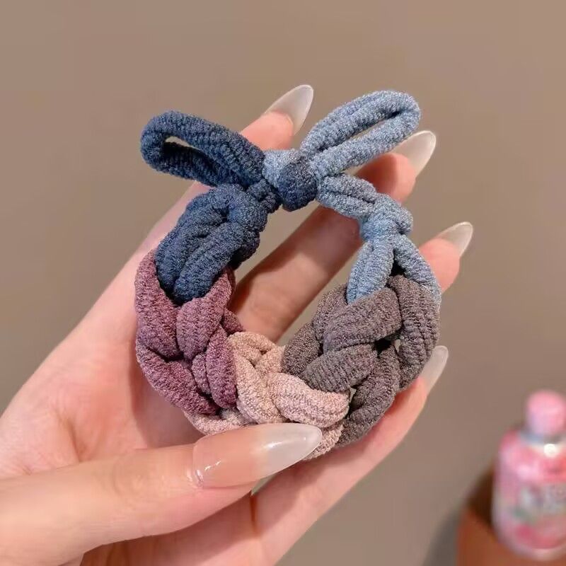 High Ponytail Hair Tie Colorful Braided