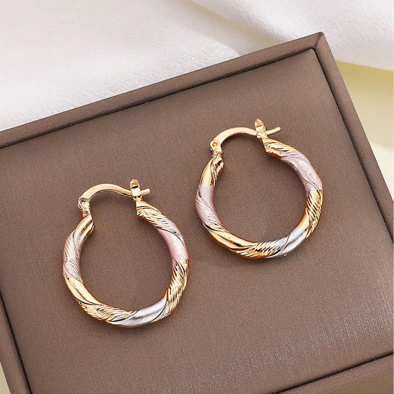 Exaggerated Earrings Retro Contrasting Colors Personalized Fashion Temperament