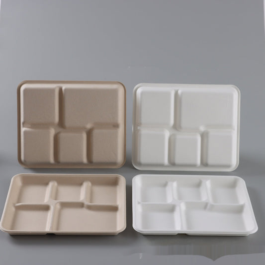 Pulp Food Container Shallow Five-compartment Tray Divider