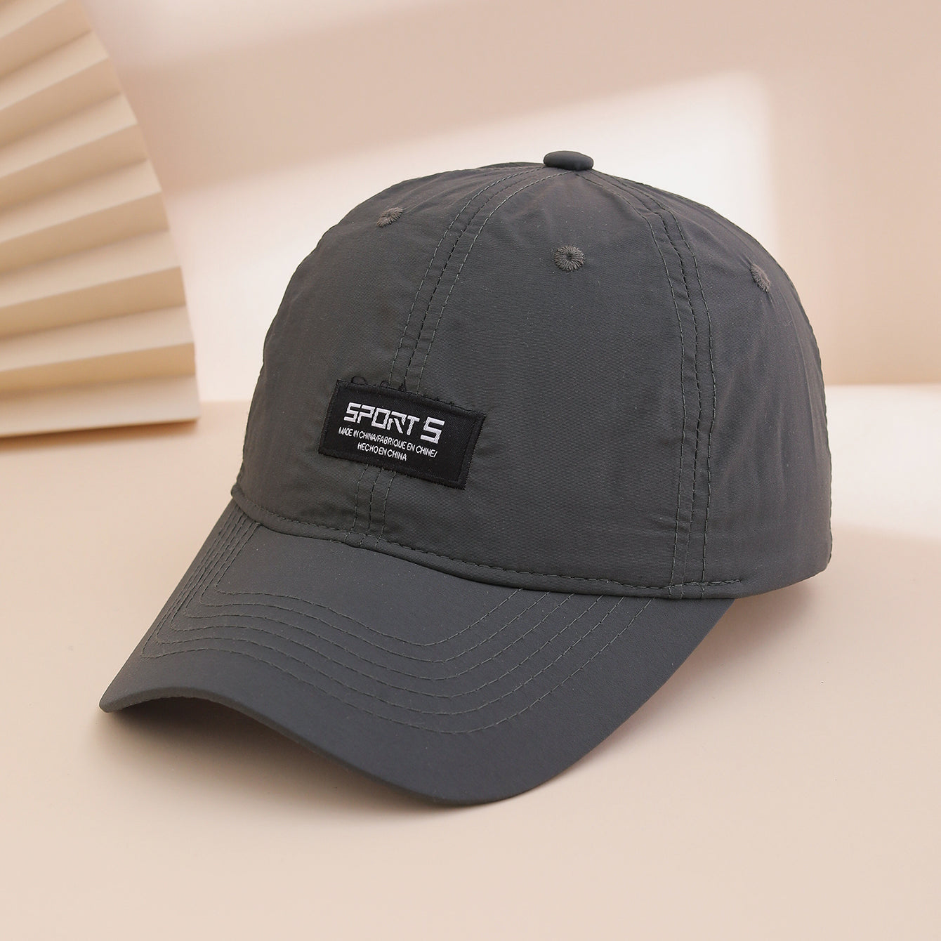 Korean Version Of A Simple Solid-color Embroidered Letter Quick-drying Baseball Cap With Adjustable Soft Top Sunshade Beanie Hat, Suitable For Outdoor Versatility